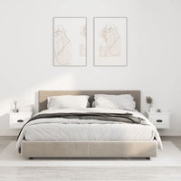 Comodini a Parete 2 pz-Set di 2 Tavolino da notte Bianco Lucido 41,5x36x28 cm
