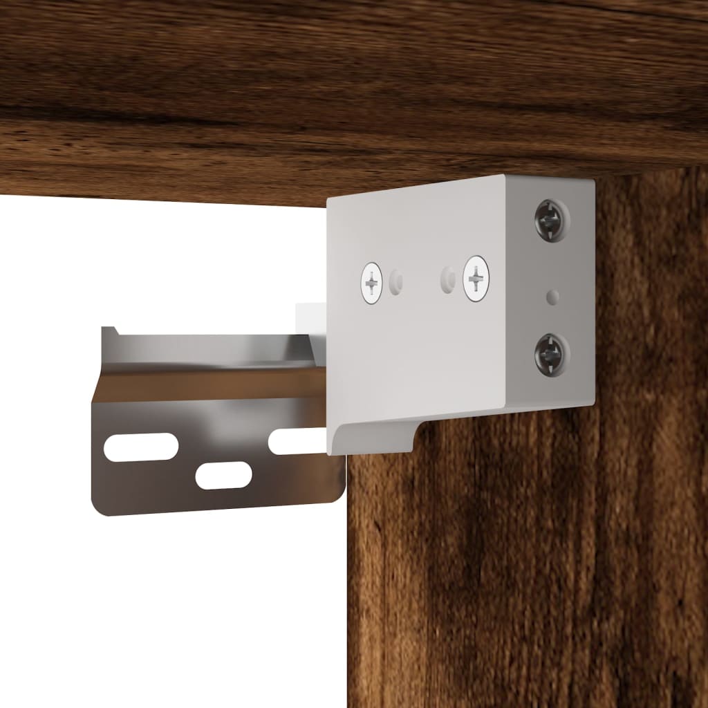 Comodini a Parete 2 pz-Set di 2 Tavolino da notte Rovere Fumo 41,5x36x28 cm