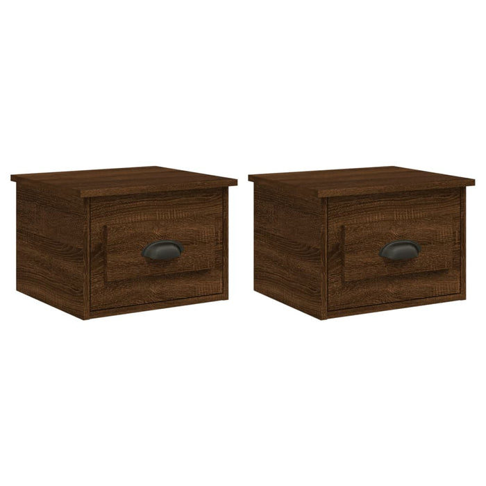 Comodini a Parete 2 pz-Set di 2 Tavolino da notte Rovere Marrone 41,5x36x28 cm