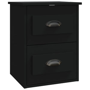 Comodino a Parete Nero 41,5x36x53 cm 816394