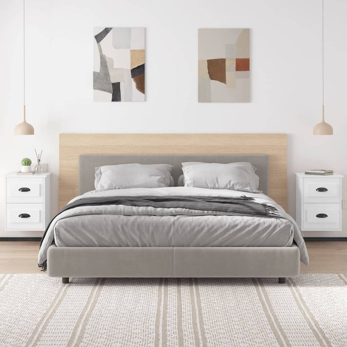 Comodini a Parete 2 pz-Set di 2 Tavolino da notte Bianco Lucido 41,5x36x53 cm