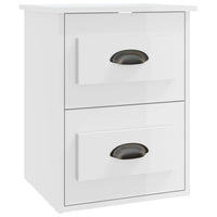 Comodini a Parete 2 pz Bianco Lucido 41,5x36x53 cm 816397