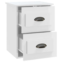 Comodini a Parete 2 pz Bianco Lucido 41,5x36x53 cm 816397
