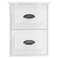 Comodini a Parete 2 pz Bianco Lucido 41,5x36x53 cm 816397
