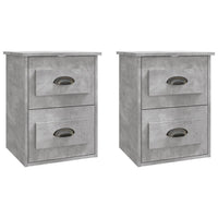 Comodini a Parete 2 pz Grigio Cemento 41,5x36x53 cm 816401