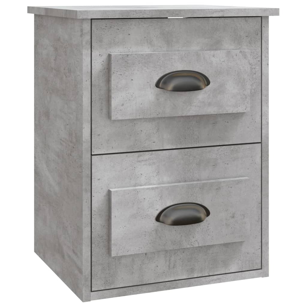 Comodini a Parete 2 pz-Set di 2 Tavolino da notte Grigio Cemento 41,5x36x53 cm