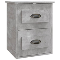 Comodini a Parete 2 pz-Set di 2 Tavolino da notte Grigio Cemento 41,5x36x53 cm