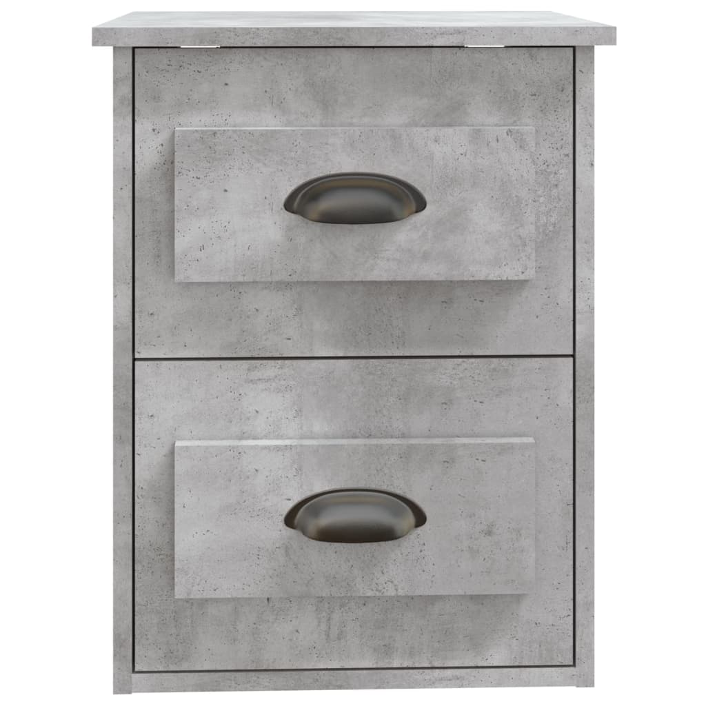 Comodini a Parete 2 pz-Set di 2 Tavolino da notte Grigio Cemento 41,5x36x53 cm