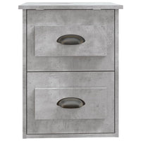 Comodini a Parete 2 pz-Set di 2 Tavolino da notte Grigio Cemento 41,5x36x53 cm