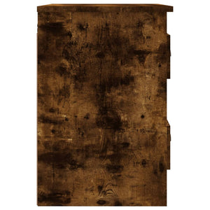 Comodino a Parete-Tavolino da notte sospeso Rovere Fumo 41,5x36x53 cm