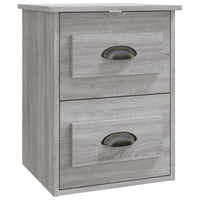 Comodini a Parete 2 pz-Set di 2 Tavolino da notte Grigio Sonoma 41,5x36x53 cm