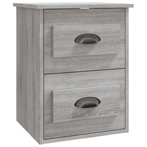 Comodini a Parete 2 pz-Set di 2 Tavolino da notte Grigio Sonoma 41,5x36x53 cm