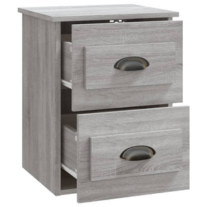 Comodini a Parete 2 pz-Set di 2 Tavolino da notte Grigio Sonoma 41,5x36x53 cm