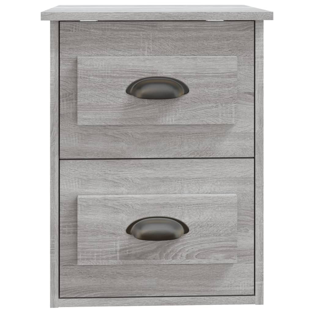 Comodini a Parete 2 pz-Set di 2 Tavolino da notte Grigio Sonoma 41,5x36x53 cm