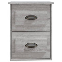 Comodini a Parete 2 pz-Set di 2 Tavolino da notte Grigio Sonoma 41,5x36x53 cm
