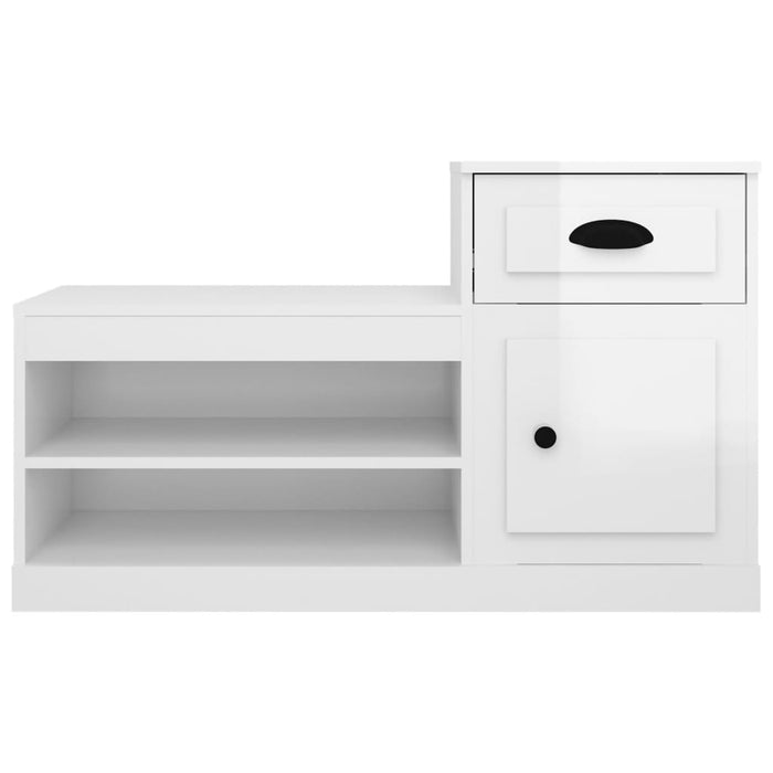 Scarpiera scarpiera mobile portaoggetti ingresso corridoio soggiorno lucido 100 x 42 x 60 cm legno composito bianco 02_0021282