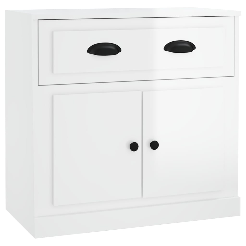 Credenza Bianco Lucido 70x35,5x67,5 cm in Legno Multistrato 816426