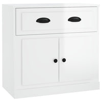 Credenza Bianco Lucido 70x35,5x67,5 cm in Legno Multistrato 816426