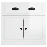 Credenza Bianco Lucido 70x35,5x67,5 cm in Legno Multistrato 816426