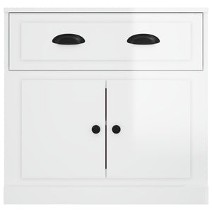 Credenza Bianco Lucido 70x35,5x67,5 cm in Legno Multistrato 816426