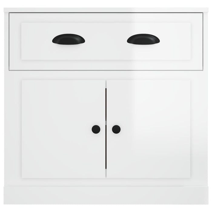 Credenza Bianco Lucido 70x35,5x67,5 cm in Legno Multistrato 816426