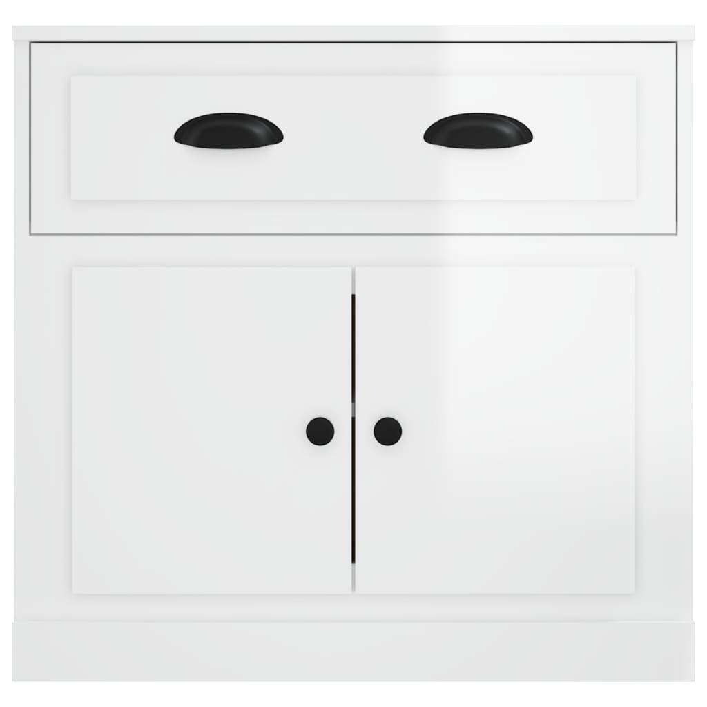 Credenza Bianco Lucido 70x35,5x67,5 cm in Legno Multistrato 816426