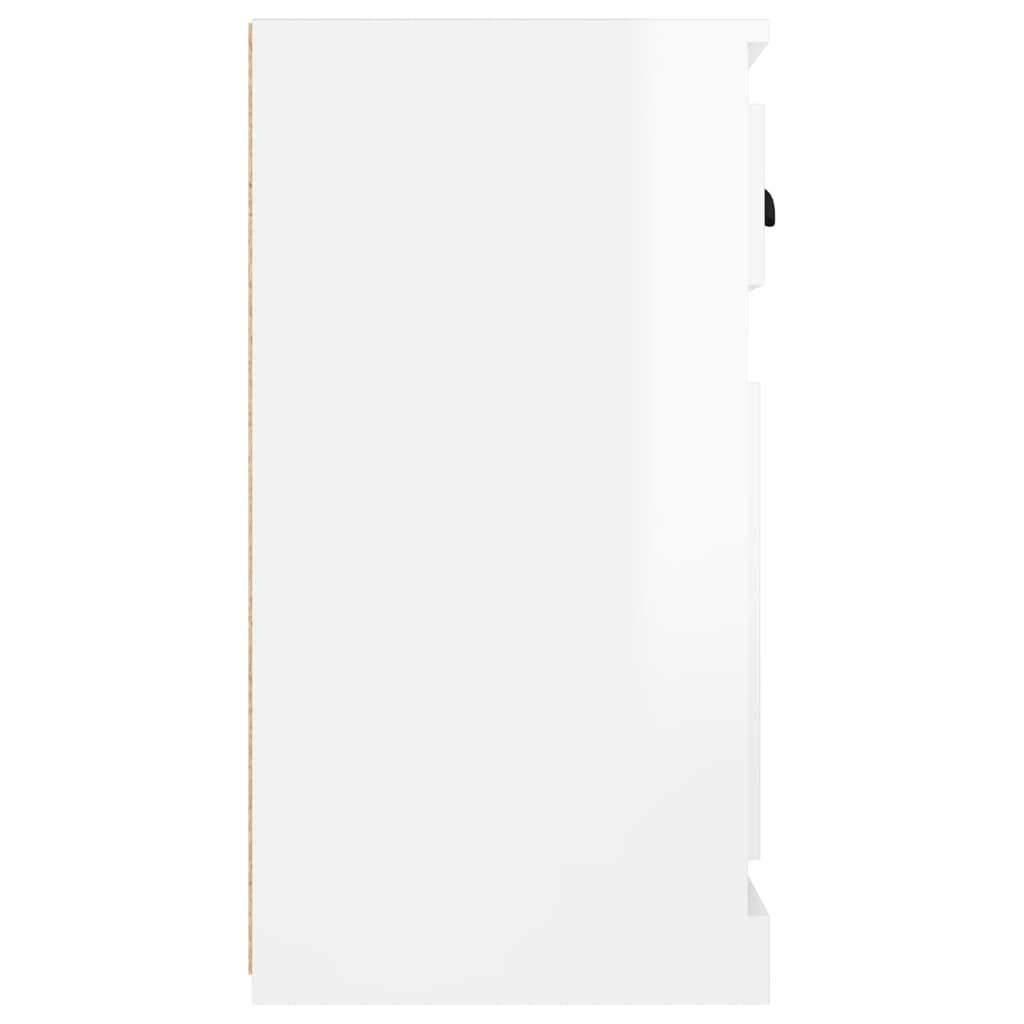 Credenza Bianco Lucido 70x35,5x67,5 cm in Legno Multistrato 816426
