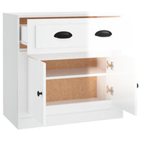 Credenza Bianco Lucido 70x35,5x67,5 cm in Legno Multistrato 816426