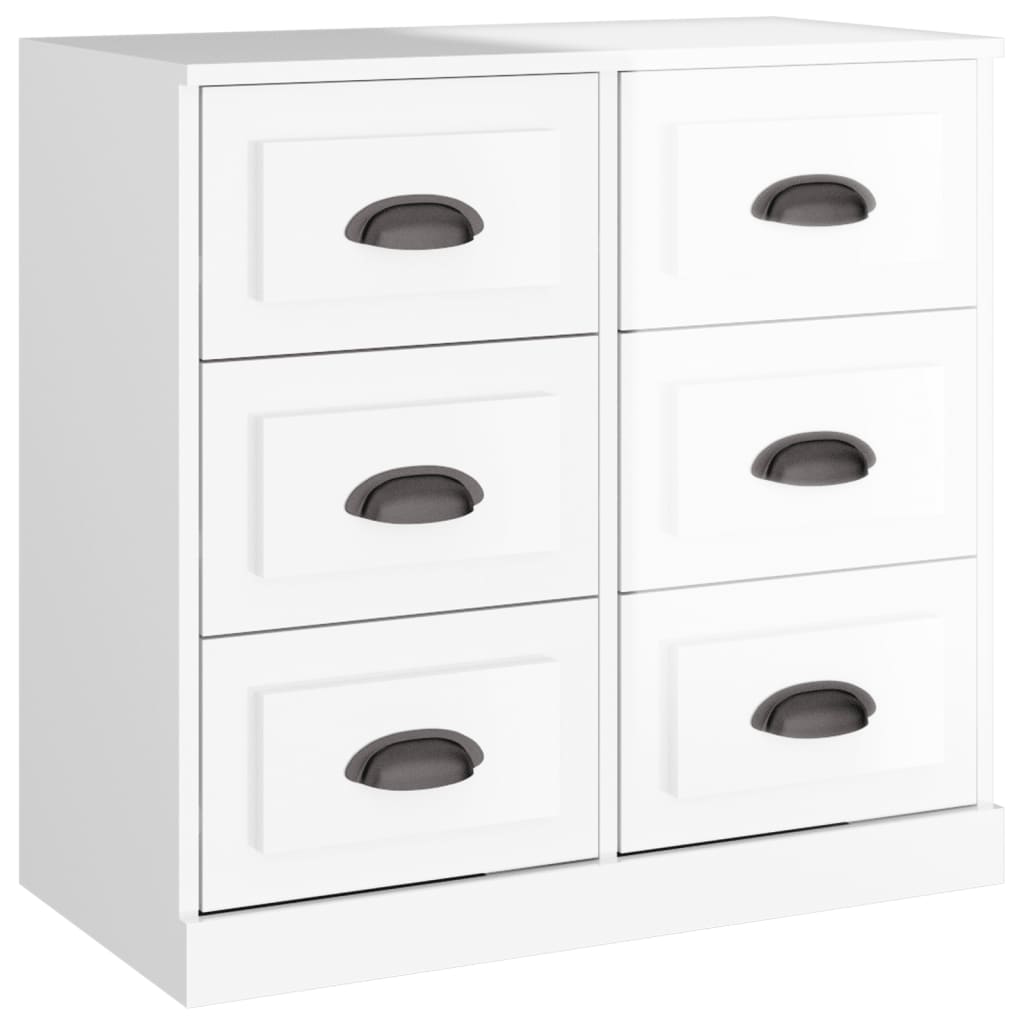 Credenza Bianco Lucido 70x35,5x67,5 cm in Legno Multistrato 816434