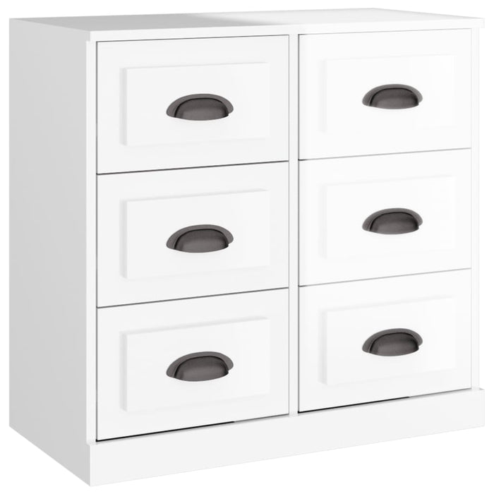 Credenza Bianco Lucido 70x35,5x67,5 cm in Legno Multistrato 816434