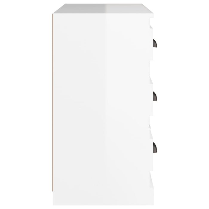 Credenza Bianco Lucido 70x35,5x67,5 cm in Legno Multistrato 816434