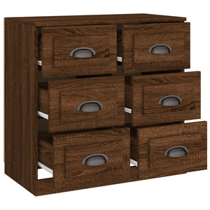 Credenza Rovere Marrone 70x35,5x67,5 cm in Legno Multistrato 816439