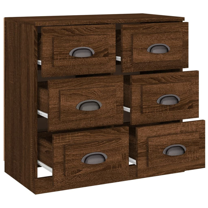 Credenza Rovere Marrone 70x35,5x67,5 cm in Legno Multistrato 816439