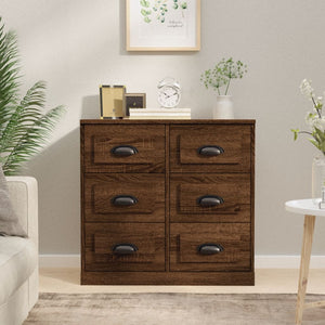 Credenza Rovere Marrone 70x35,5x67,5 cm in Legno Multistrato 816439