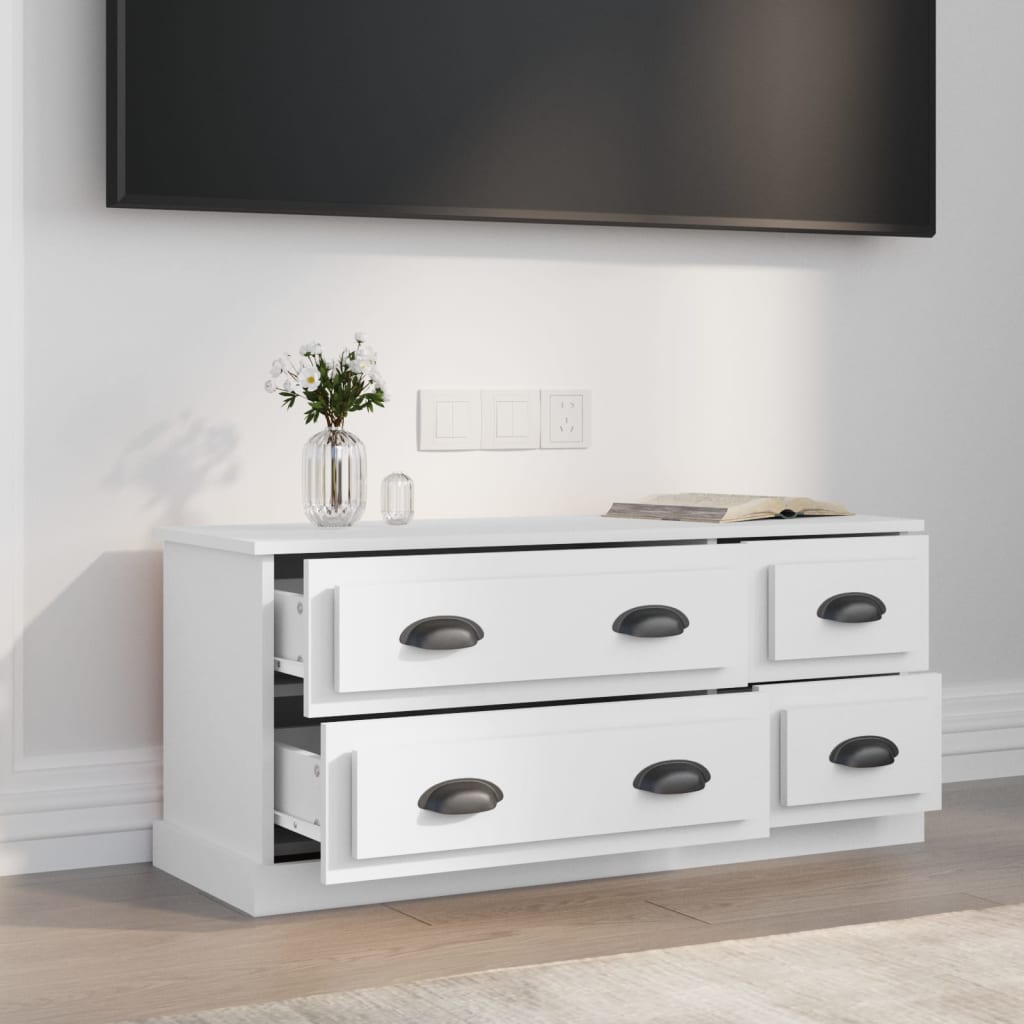 Mobile Porta TV-Mobile per TV-Credenza TV Bianco 100x35,5x45 cm in Legno Multistrato 596696