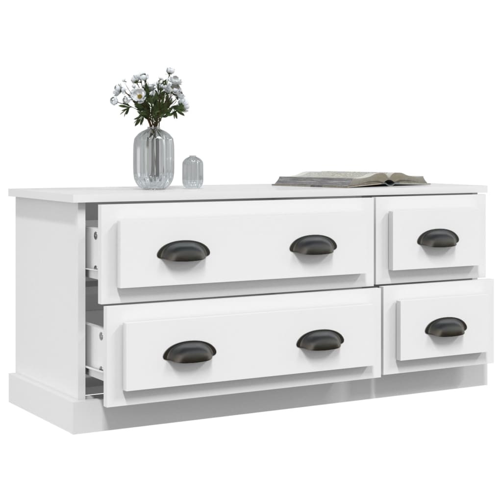 Mobile Porta TV-Mobile per TV-Credenza TV Bianco 100x35,5x45 cm in Legno Multistrato 596696