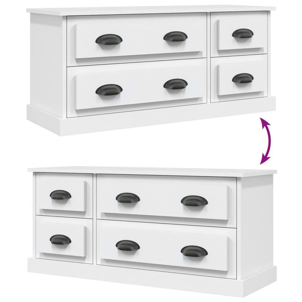 Mobile Porta TV-Mobile per TV-Credenza TV Bianco 100x35,5x45 cm in Legno Multistrato 596696