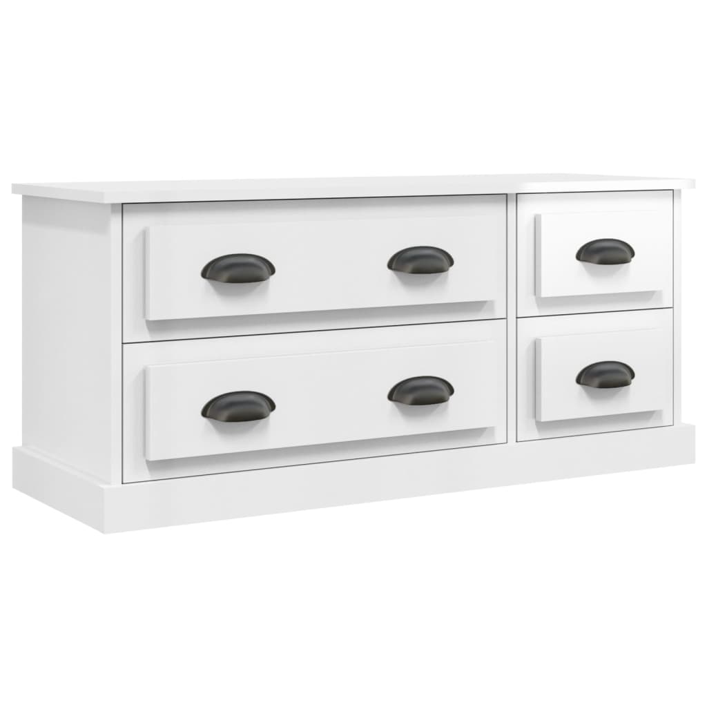 Mobile Porta TV Bianco Lucido 100x35,5x45 cm Legno Multistrato 816450