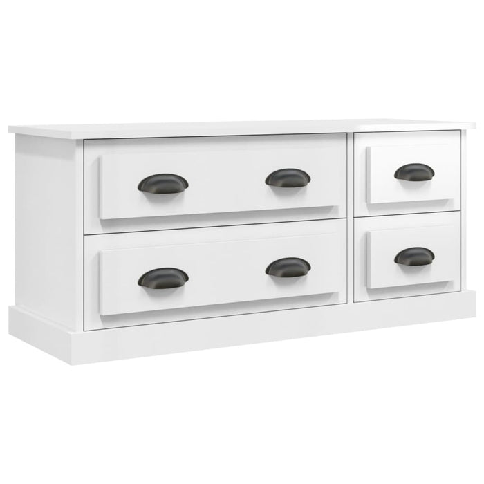 Mobile Porta TV Bianco Lucido 100x35,5x45 cm Legno Multistrato 816450