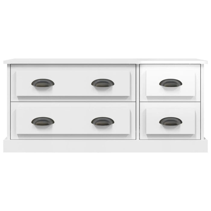 Mobile Porta TV Bianco Lucido 100x35,5x45 cm Legno Multistrato 816450