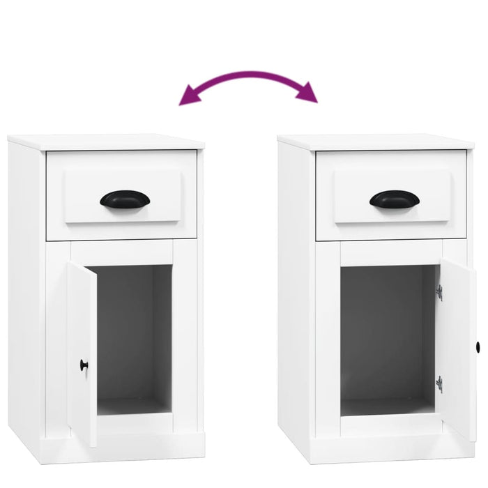 Mobiletto con Cassetto Bianco 40x50x75 cm in Legno Multistrato 816480