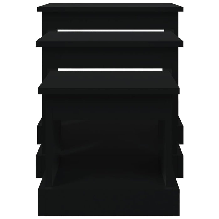 Tavolini da Salotto 3 pz Neri in Legno Multistrato 816489