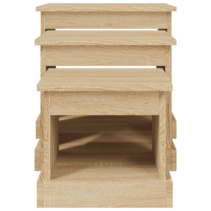 Tavolini da Salotto 3 pz Rovere Sonoma in Legno Multistrato 816491