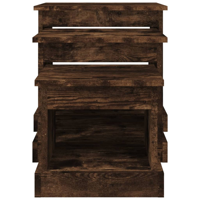 Tavolini da Salotto 3 pz Rovere Fumo in Legno Multistrato 816493