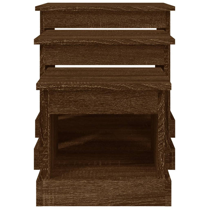 Tavolini da Salotto 3 pz Rovere Marrone in Legno Multistrato 816495