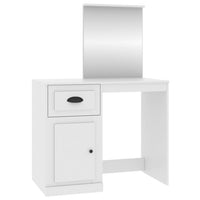 Toeletta con specchio 90 x 50 x 132,5 cm MDF bianco 02_0006255