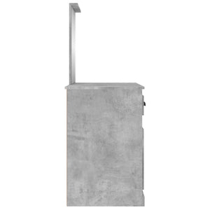 Toeletta Specchio-Tavolo da Vanit¨¤ Grigio Cemento 90x50x132,5 Legno Multistrato