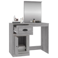 Toeletta Specchio-Tavolo da Vanit¨¤ Grigio Sonoma 90x50x132,5cm Legno Multistrato