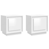 Comodini 2 pz Bianco Lucido 44x35x45 cm in Legno Multistrato 819841