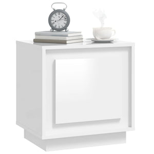 Comodini 2 pz Bianco Lucido 44x35x45 cm in Legno Multistrato 819841